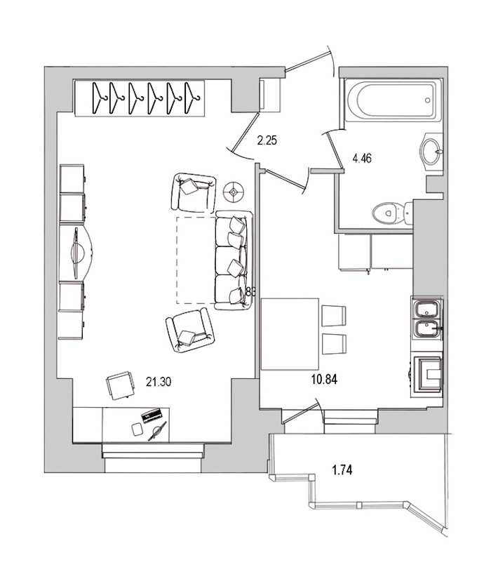 Однокомнатная квартира в Л1: площадь 40.59 м2 , этаж: 9 – купить в Санкт-Петербурге
